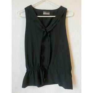 UJA Off Black Active Top with Bra Women Small Sleeveless Ruffles Elastic Waist